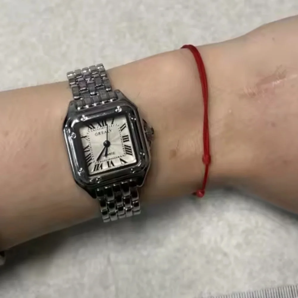 Classic Silver Square Watch
